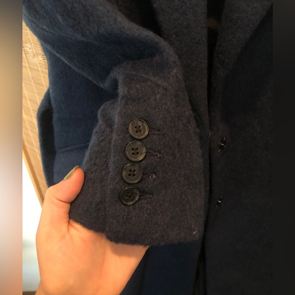 Topshop Manhattan Coat - Tailored, Belted, Double Breasted in Navy 2P - Picture 9 of 16